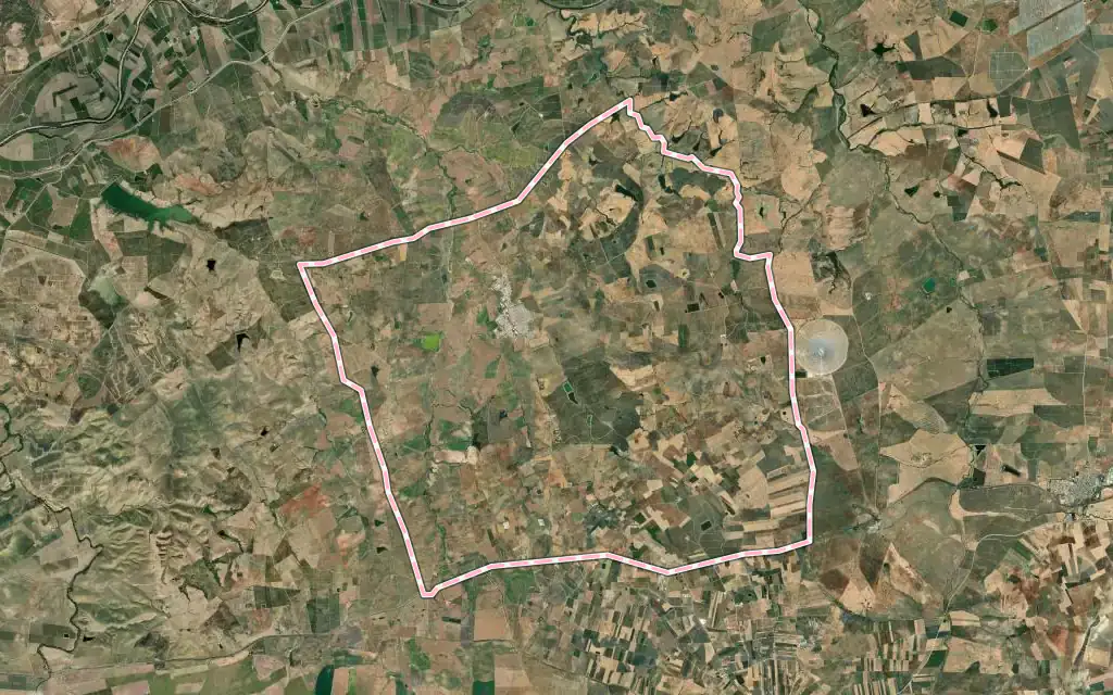 Vista satélite de La Campana con su contorno administrativo