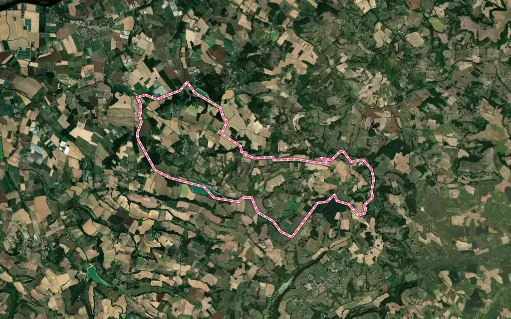 Vue satellite de Lacépède avec ses contours administratifs