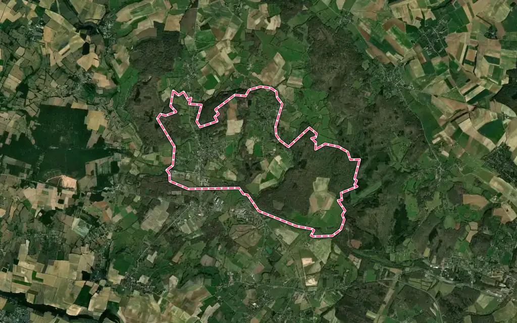 Vue satellite de Lachapelle-aux-Pots avec ses contours administratifs
