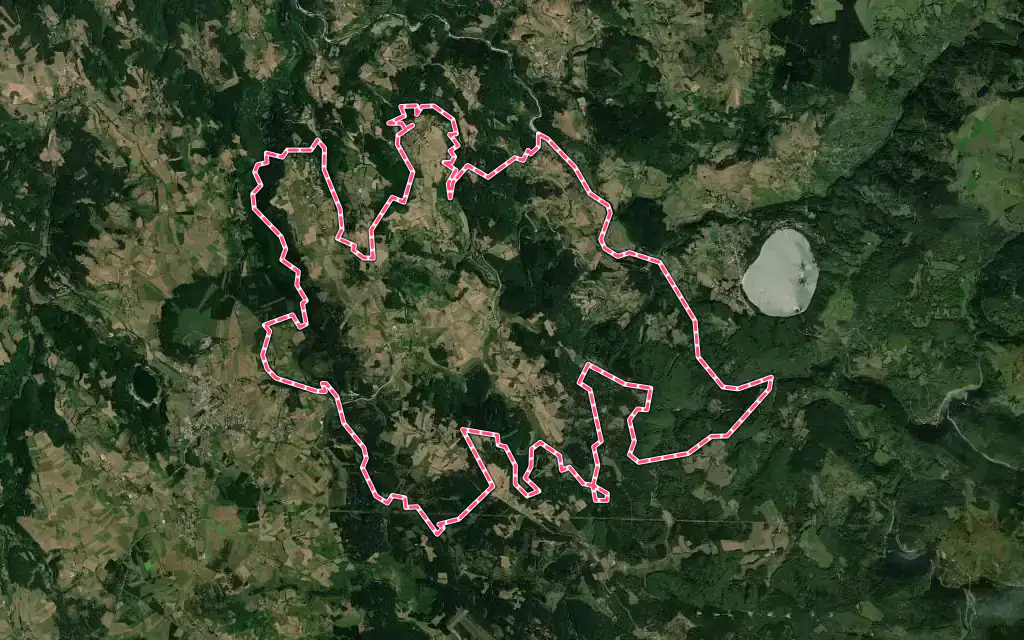 Vue satellite de Lachapelle-Graillouse avec ses contours administratifs