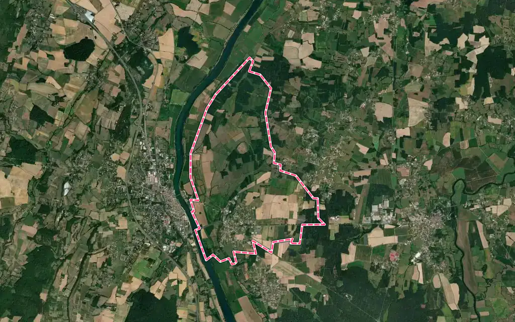 Vue satellite de Lacrost avec ses contours administratifs