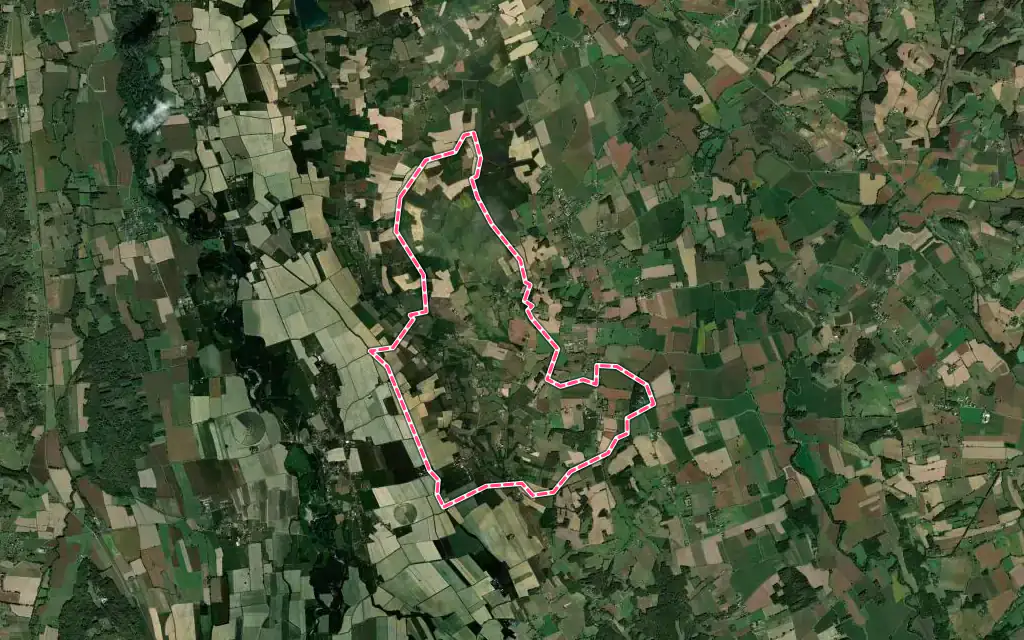 Vue satellite de Ladevèze-Ville avec ses contours administratifs