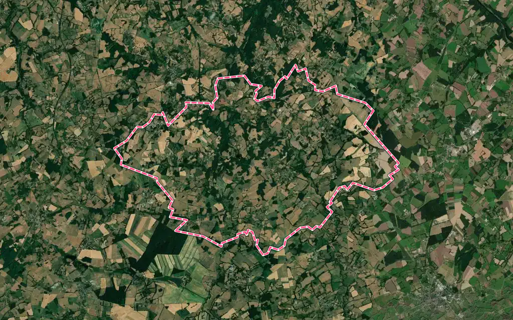 Vue satellite de Lafat avec ses contours administratifs