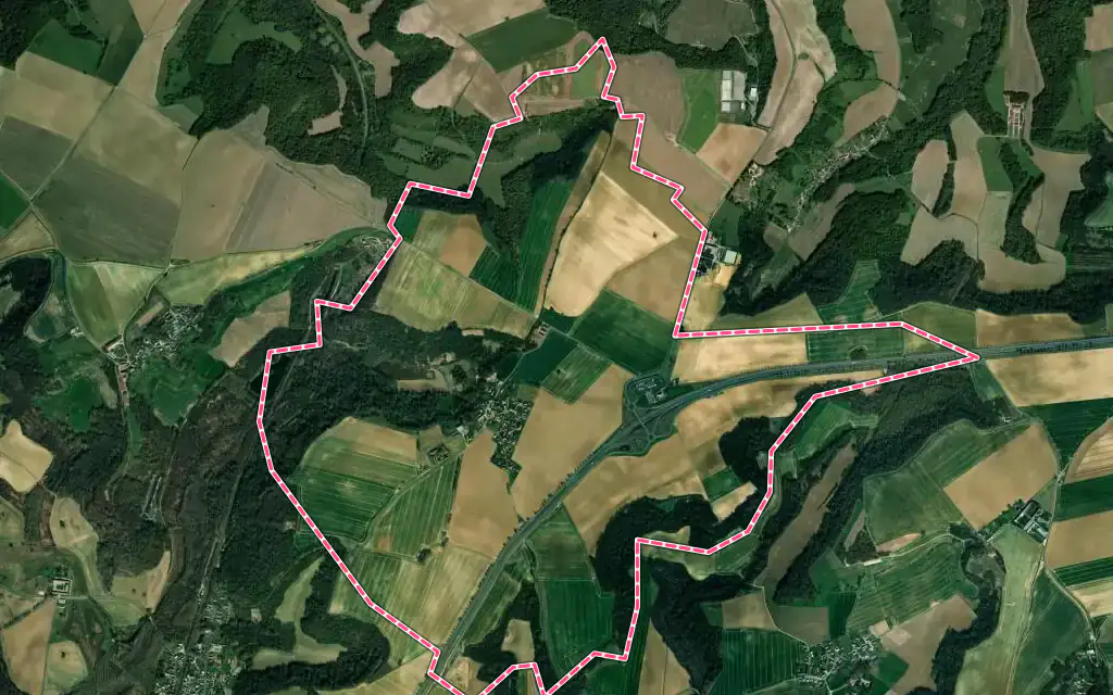 Vue satellite de Laffaux avec ses contours administratifs