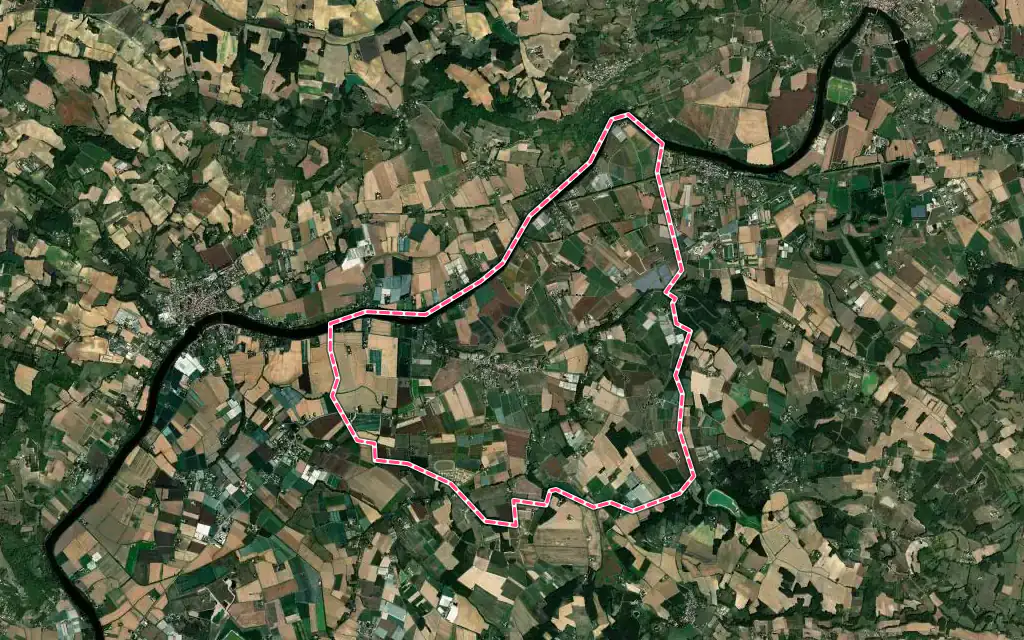 Vue satellite de Lafitte-sur-Lot avec ses contours administratifs