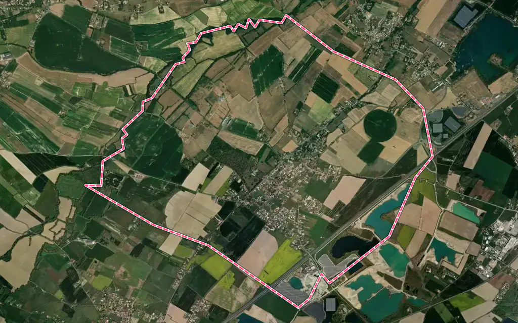 Vue satellite de Lafitte-Vigordane avec ses contours administratifs