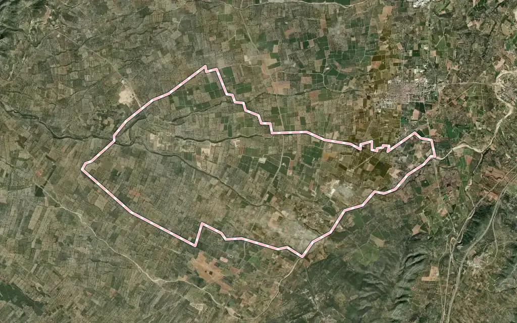 Vista satélite de la Galera con su contorno administrativo