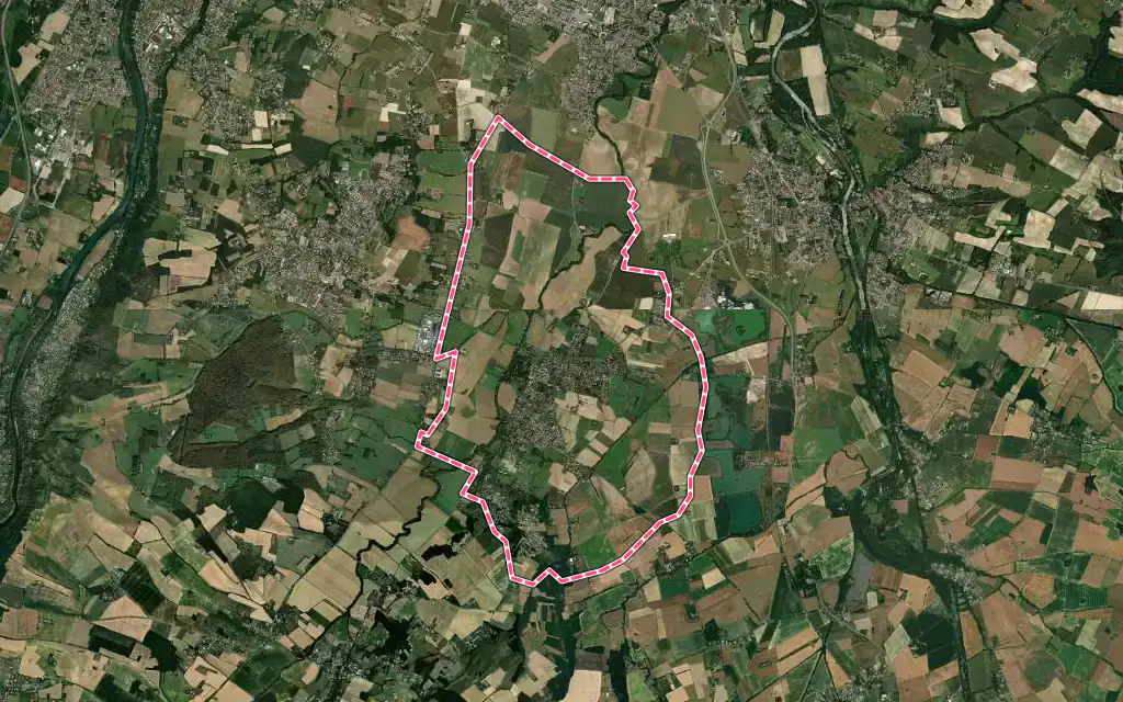 Vue satellite de Lagardelle-sur-Lèze avec ses contours administratifs