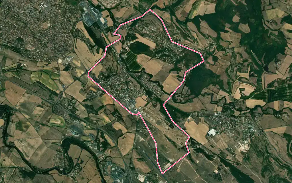 Vue satellite de Lagarrigue avec ses contours administratifs