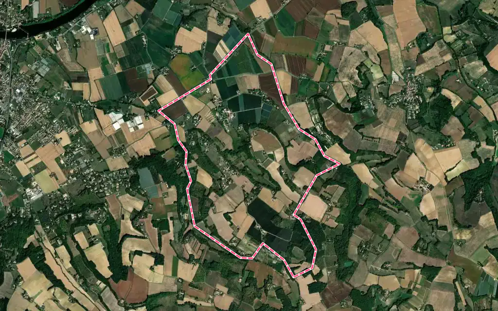 Vue satellite de Lagarrigue avec ses contours administratifs