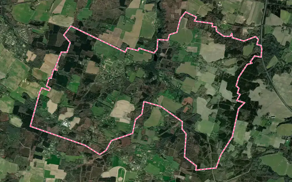 Vue satellite de Laglorieuse avec ses contours administratifs