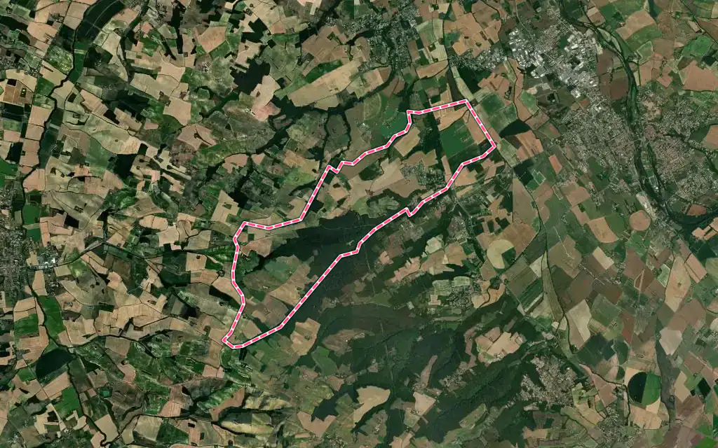 Vue satellite de Lagrâce-Dieu avec ses contours administratifs