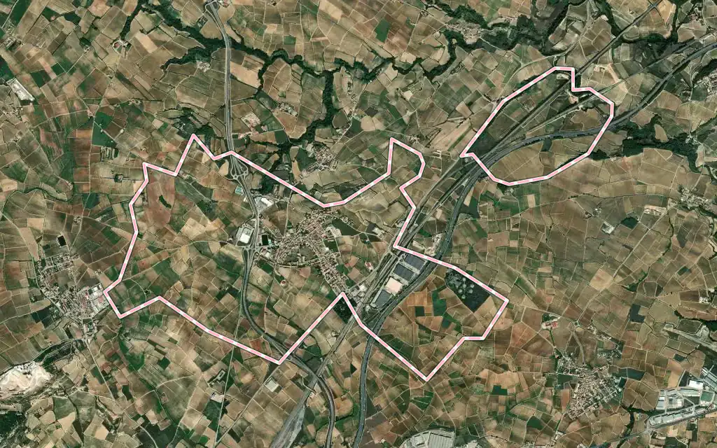 Vista satélite de la Granada con su contorno administrativo