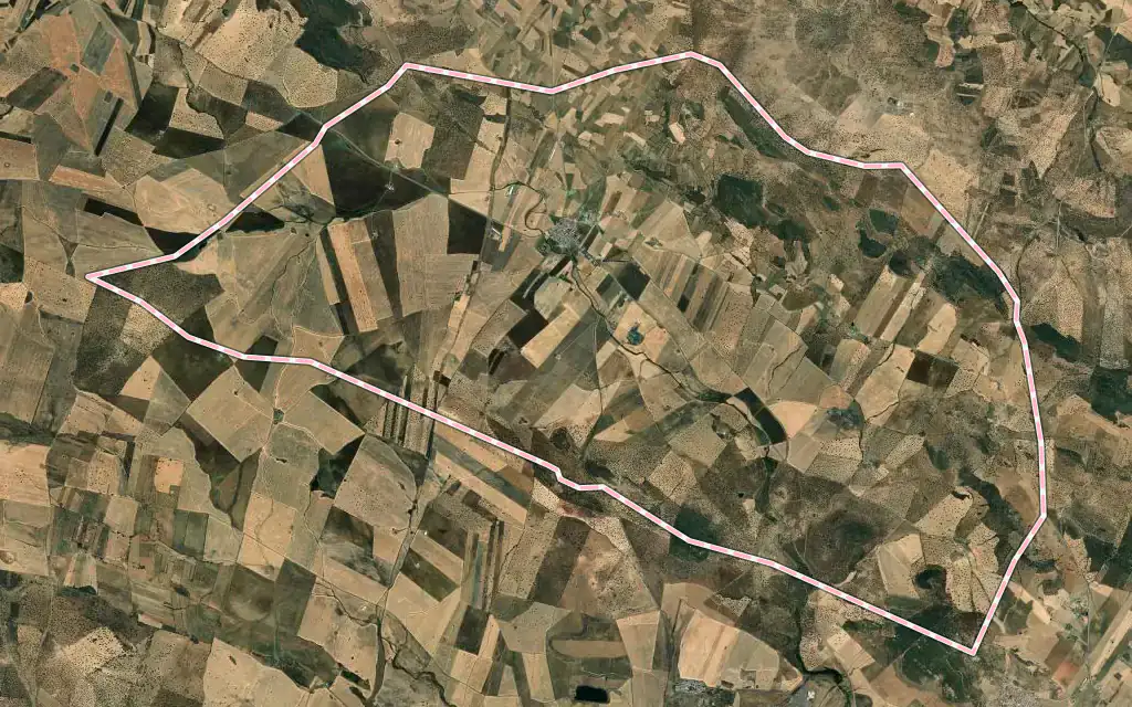 Vista satélite de La Granjuela con su contorno administrativo