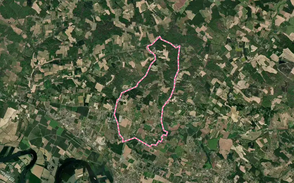 Vue satellite de Lagupie avec ses contours administratifs
