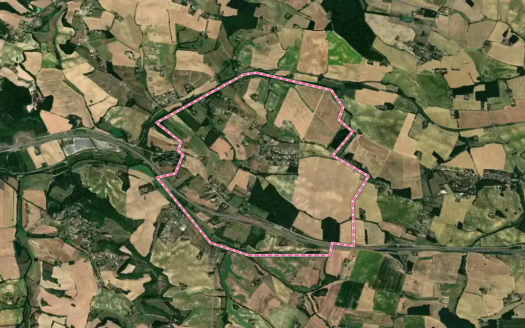 Vue satellite de Lahitte avec ses contours administratifs