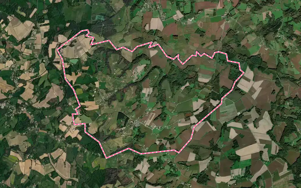Vue satellite de Lahosse avec ses contours administratifs