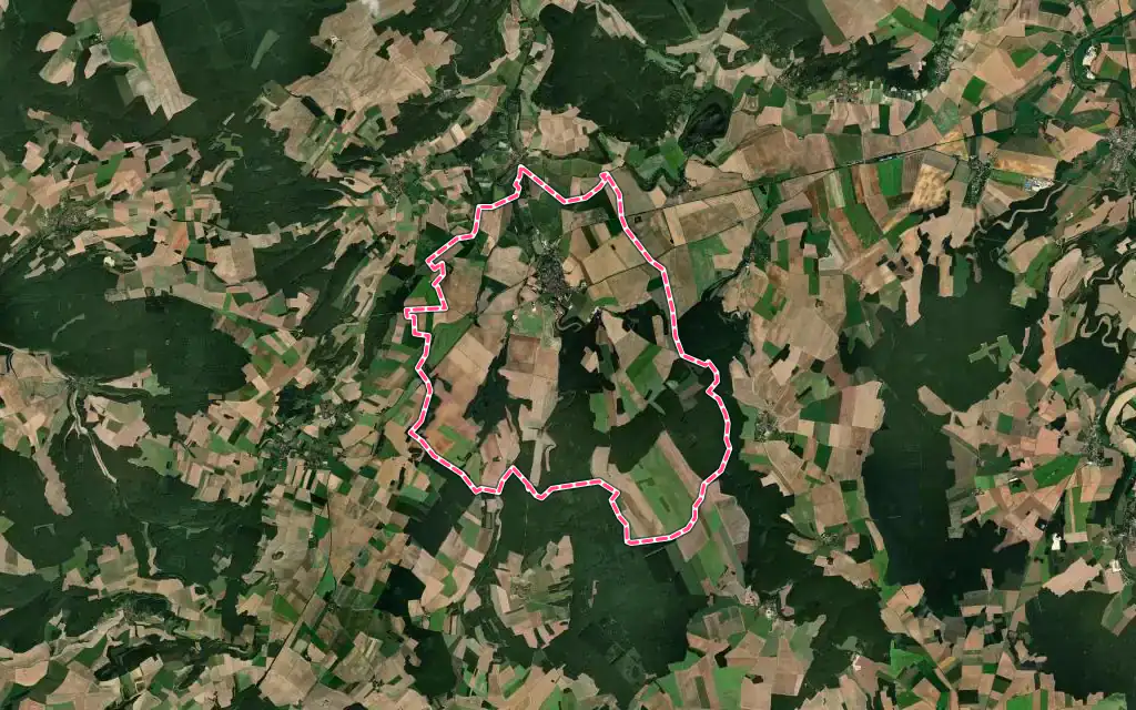 Vue satellite de Laignes avec ses contours administratifs
