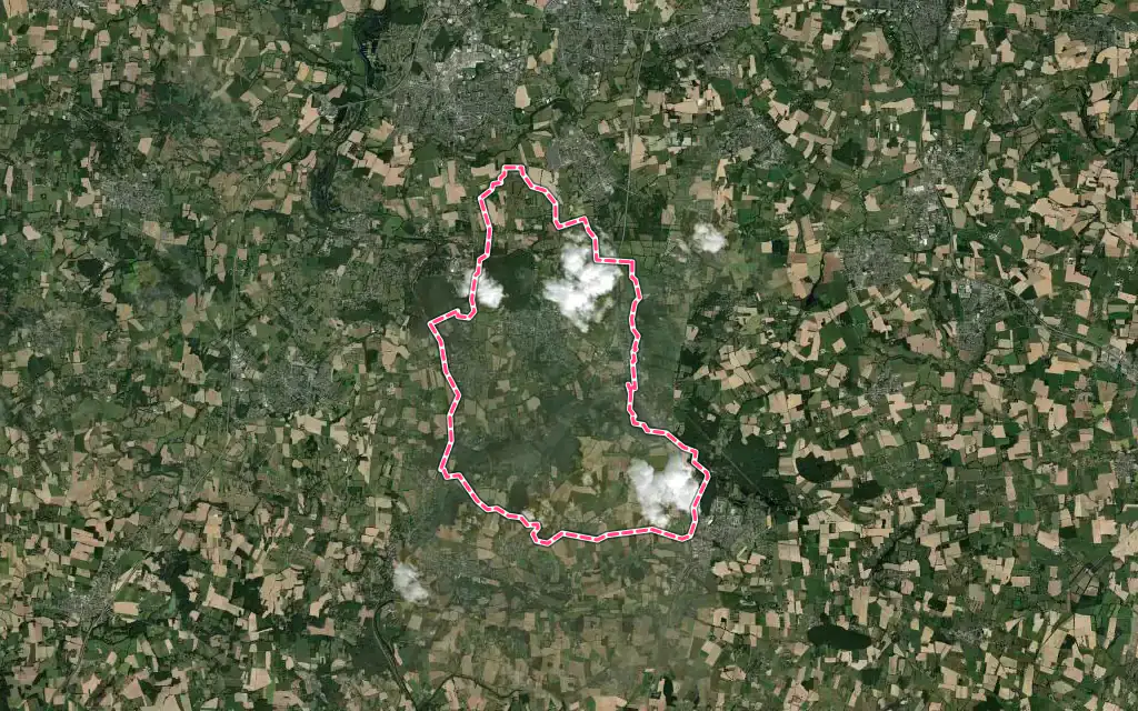 Vue satellite de Laillé avec ses contours administratifs