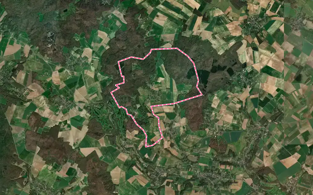 Vue satellite de Lainville-en-Vexin avec ses contours administratifs