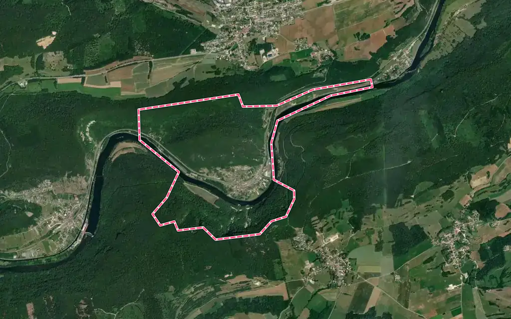 Vue satellite de Laissey avec ses contours administratifs