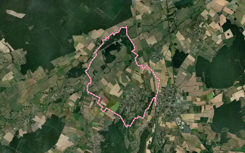 Vue satellite de Laives avec ses contours administratifs