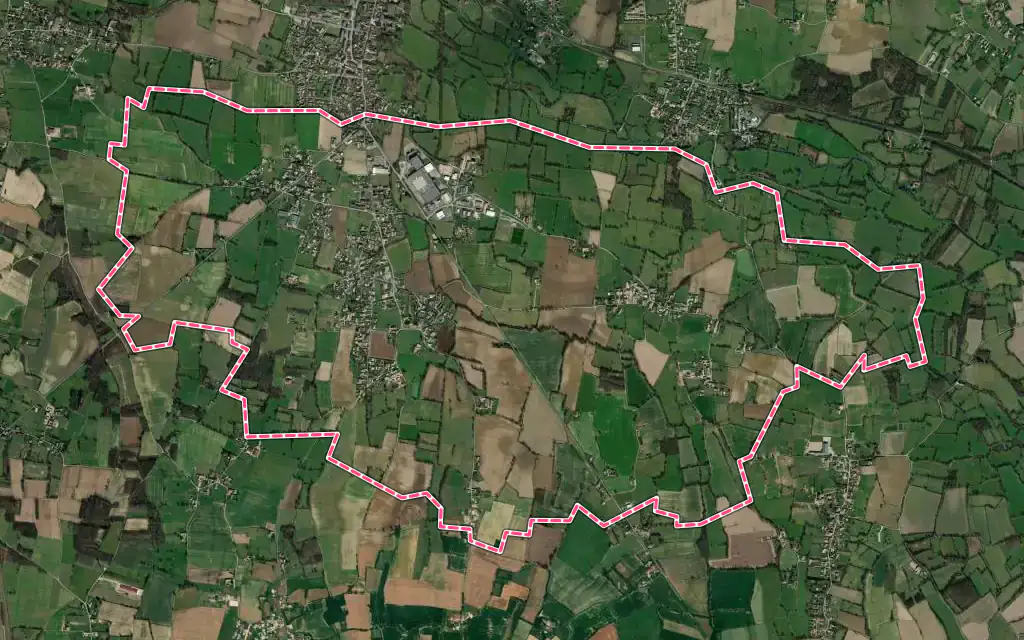 Vue satellite de Laiz avec ses contours administratifs