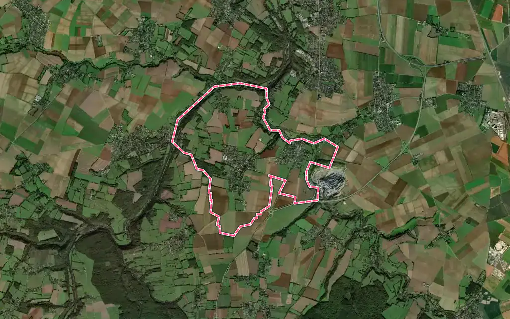 Vue satellite de Laize-Clinchamps avec ses contours administratifs