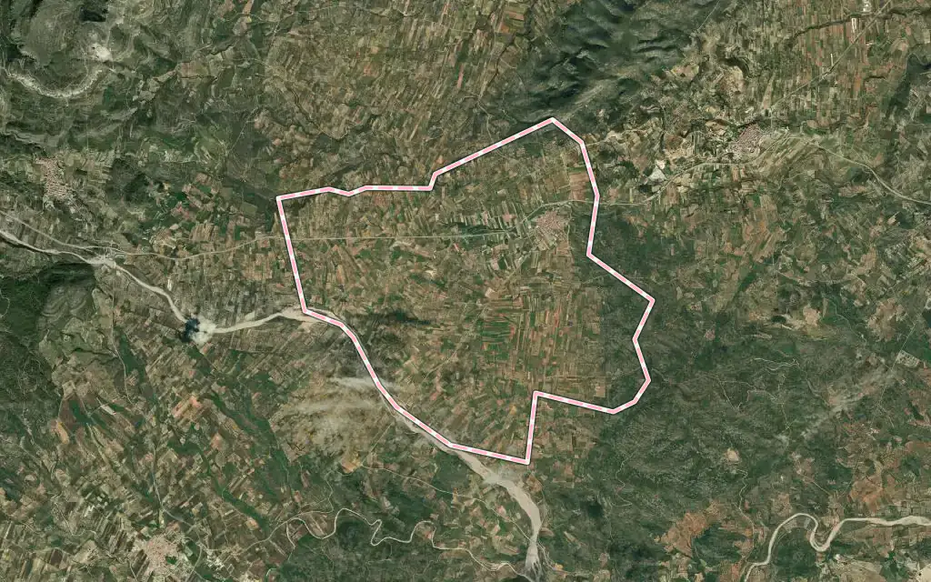 Vista satélite de la Jana con su contorno administrativo