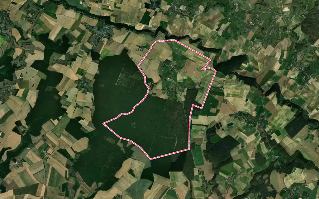 Vue satellite de Lalandelle avec ses contours administratifs