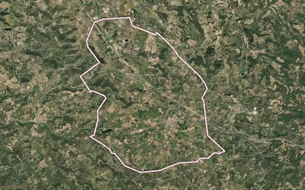 Vista satélite de l'Albi con su contorno administrativo