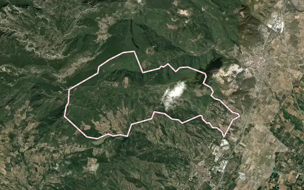 Vista satélite de l'Albiol con su contorno administrativo