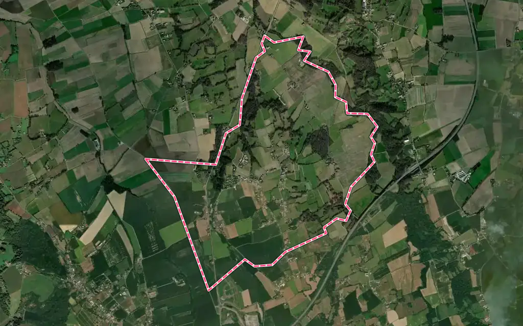 Vue satellite de Lalonquette avec ses contours administratifs