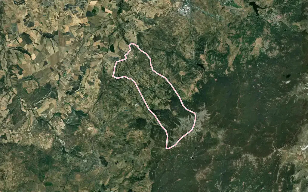 Vista satélite de La Losa con su contorno administrativo