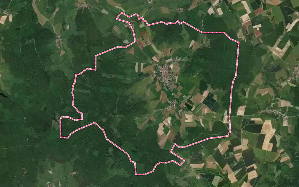Vue satellite de Lamarche avec ses contours administratifs