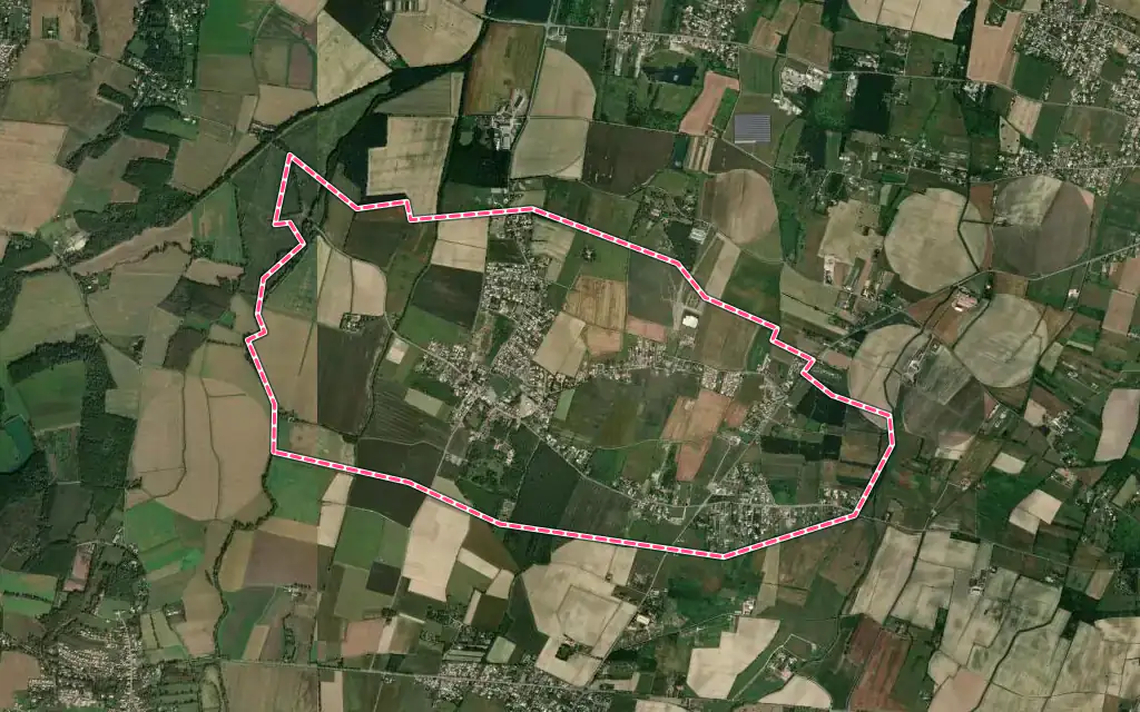 Vue satellite de Lamasquère avec ses contours administratifs