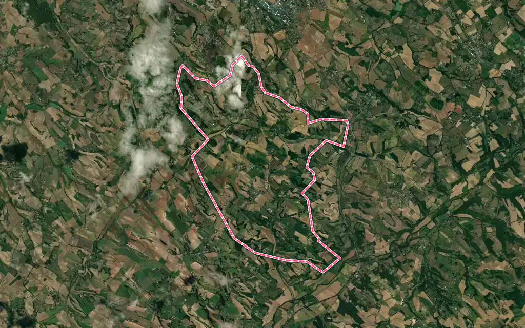 Vue satellite de Lamillarié avec ses contours administratifs