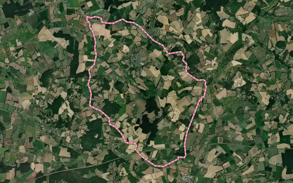 Vue satellite de Lamnay avec ses contours administratifs
