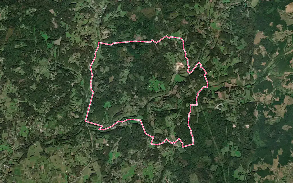 Vue satellite de Lamonzie-Montastruc avec ses contours administratifs
