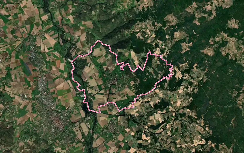 Vue satellite de Lamothe avec ses contours administratifs