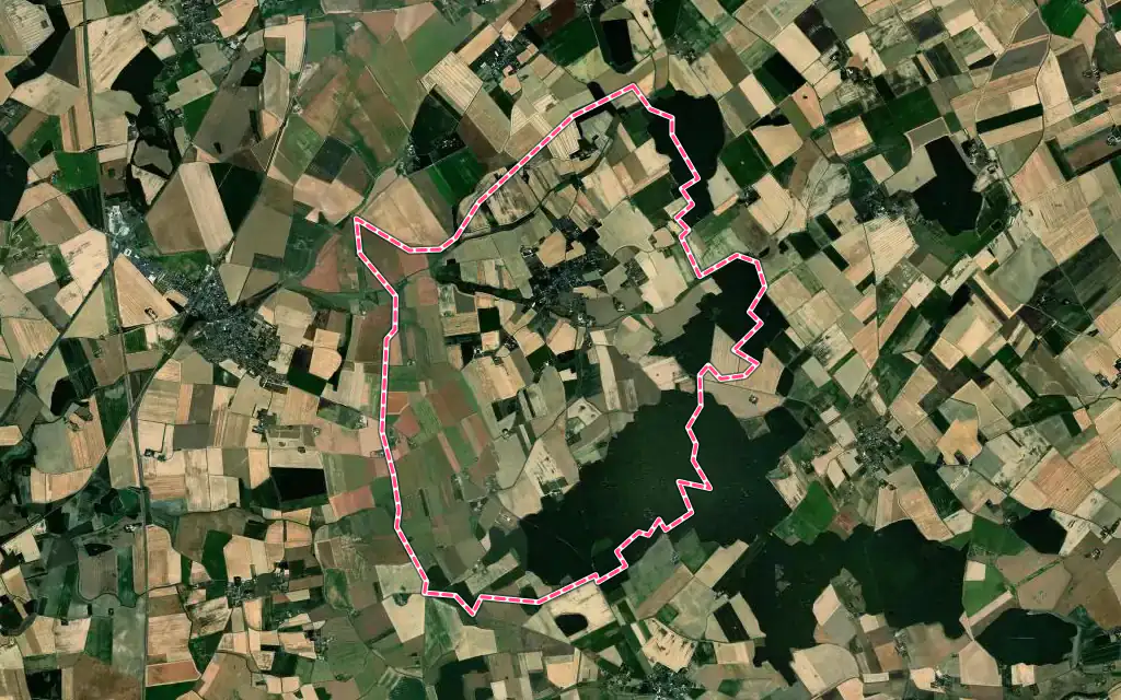 Vue satellite de Lancé avec ses contours administratifs