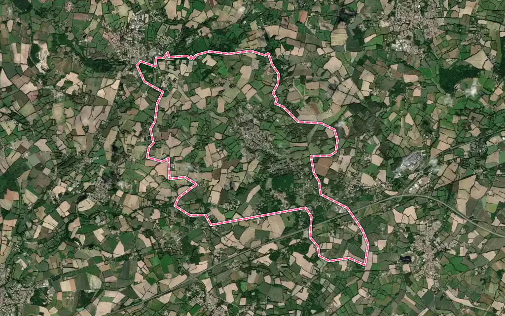 Vue satellite de Landeronde avec ses contours administratifs