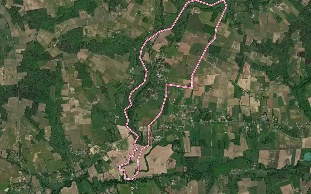 Vue satellite de Landerrouet-sur-Ségur avec ses contours administratifs