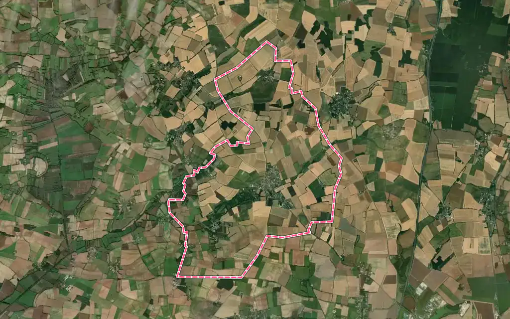 Vue satellite de Landes avec ses contours administratifs