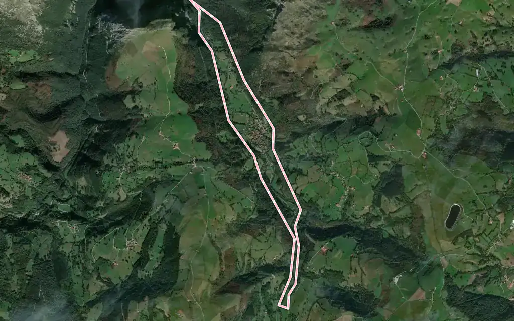 Vista satélite de Lanestosa con su contorno administrativo