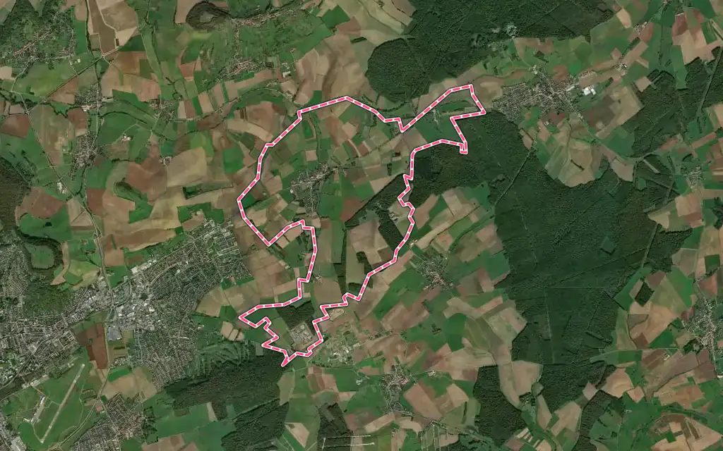 Vue satellite de Laneuvelotte avec ses contours administratifs