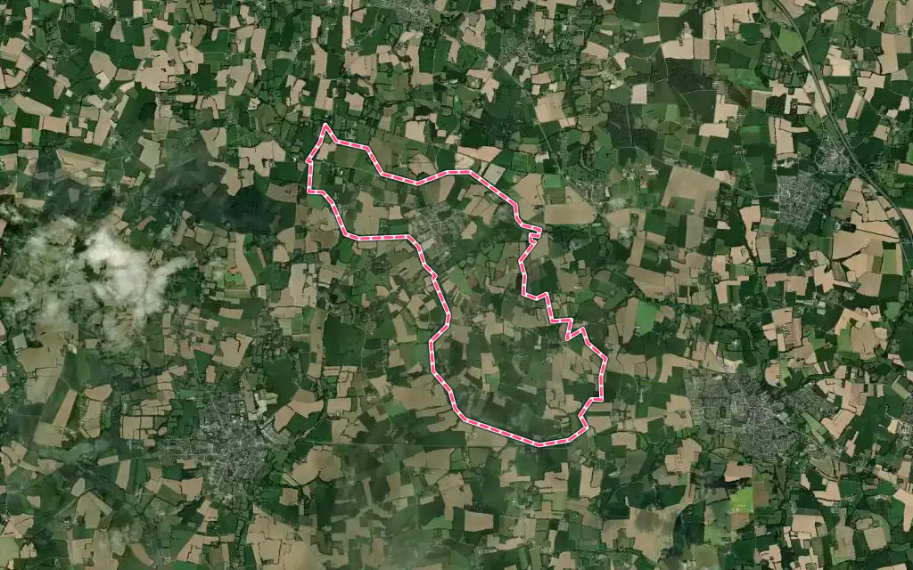 Vue satellite de Langan avec ses contours administratifs