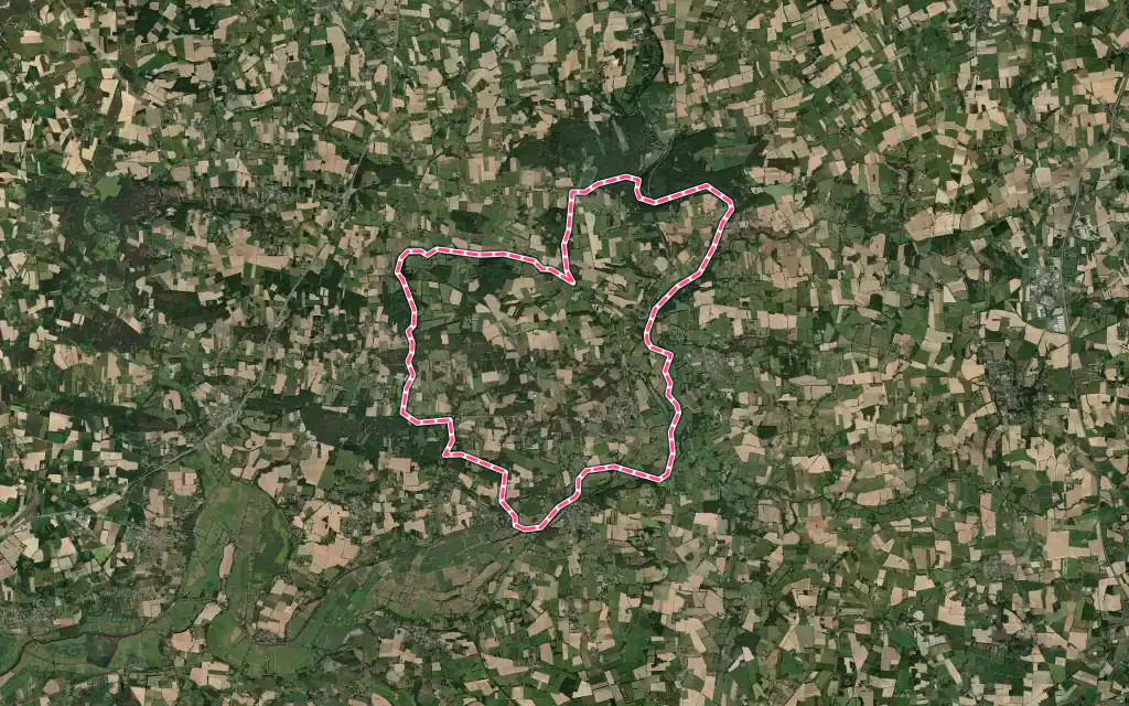 Vue satellite de Langon avec ses contours administratifs