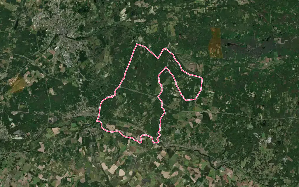 Vue satellite de Langon-sur-Cher avec ses contours administratifs