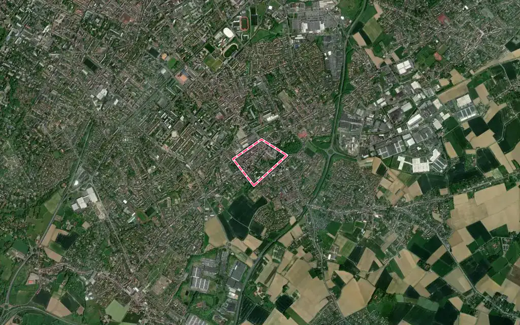 Vue satellite de Lannoy avec ses contours administratifs